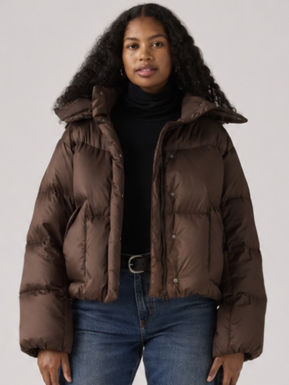 Levi's Western Bubble Shortie Puffer Jacket Brown M